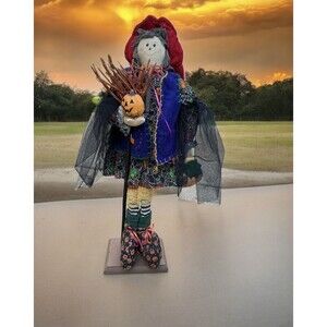 Vintage Halloween Witch standing figure vintage Handmade Rustic Farmhouse 25”H